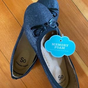 SO Black Ballet Slippers Girls Size 2